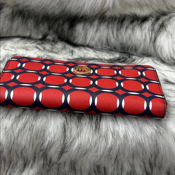 Michael Kors Red and Blue geometric Wallet - Picture 6 of 11